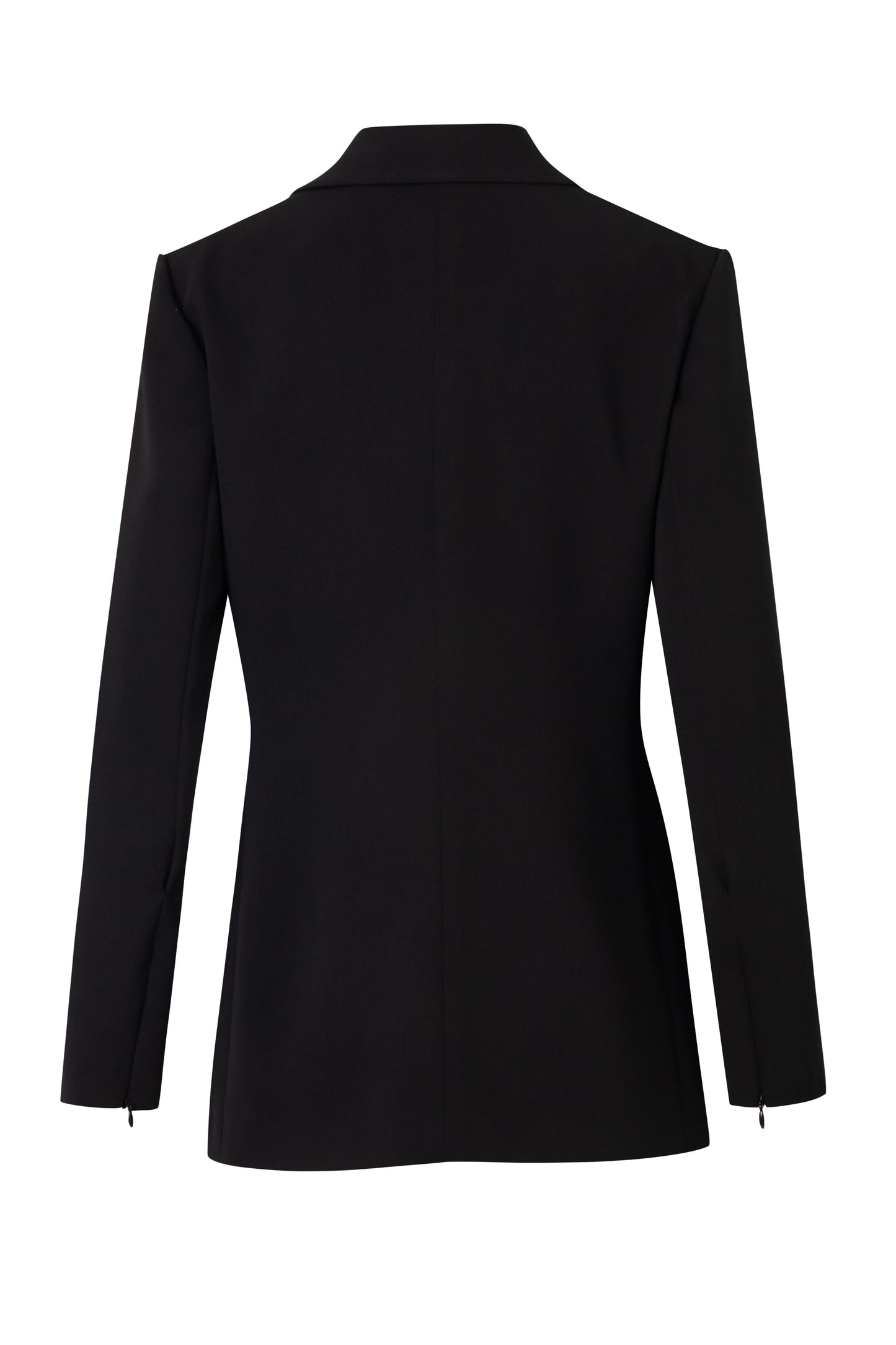 Close-up of the Amelia Toro Single-Breasted Tailored Blazer in Black