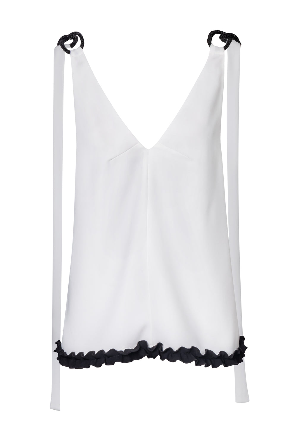 Product still of the Amelia Toro 1920s-Inspired Sleeveless Top in white on a white background