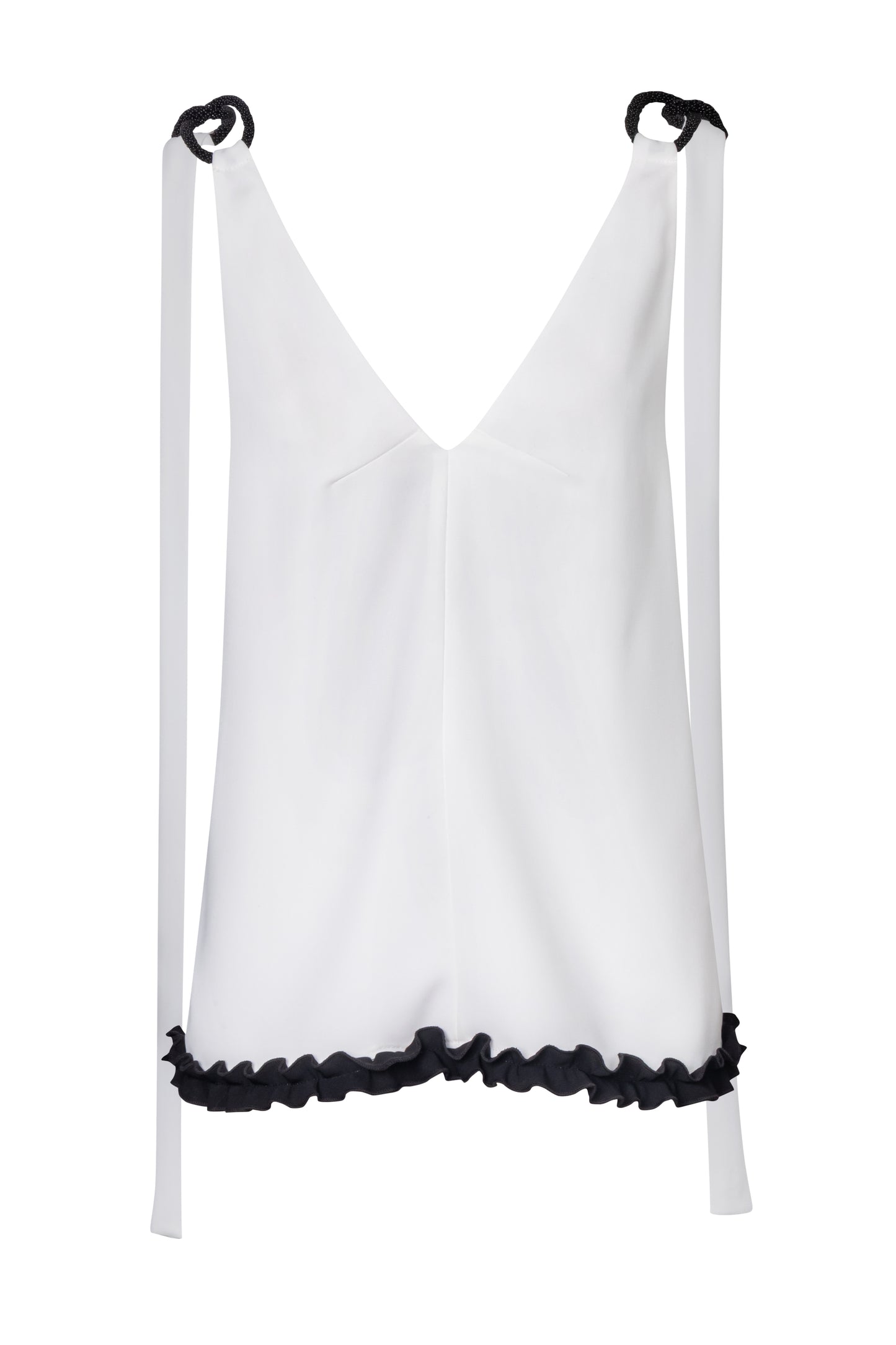 Product still of the Amelia Toro 1920s-Inspired Sleeveless Top in white on a white background