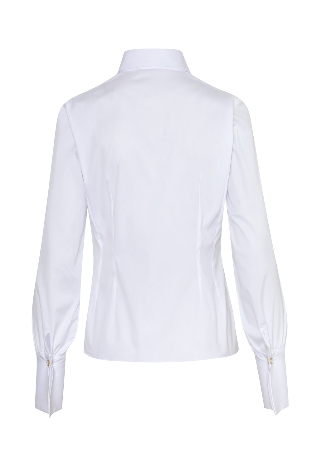 Fitted White Cotton Shirt with Invisible Buttons
