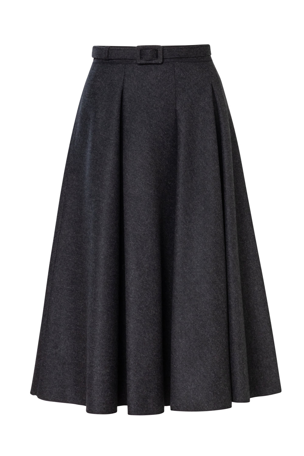 Full Circle Wool Midi Skirt Black