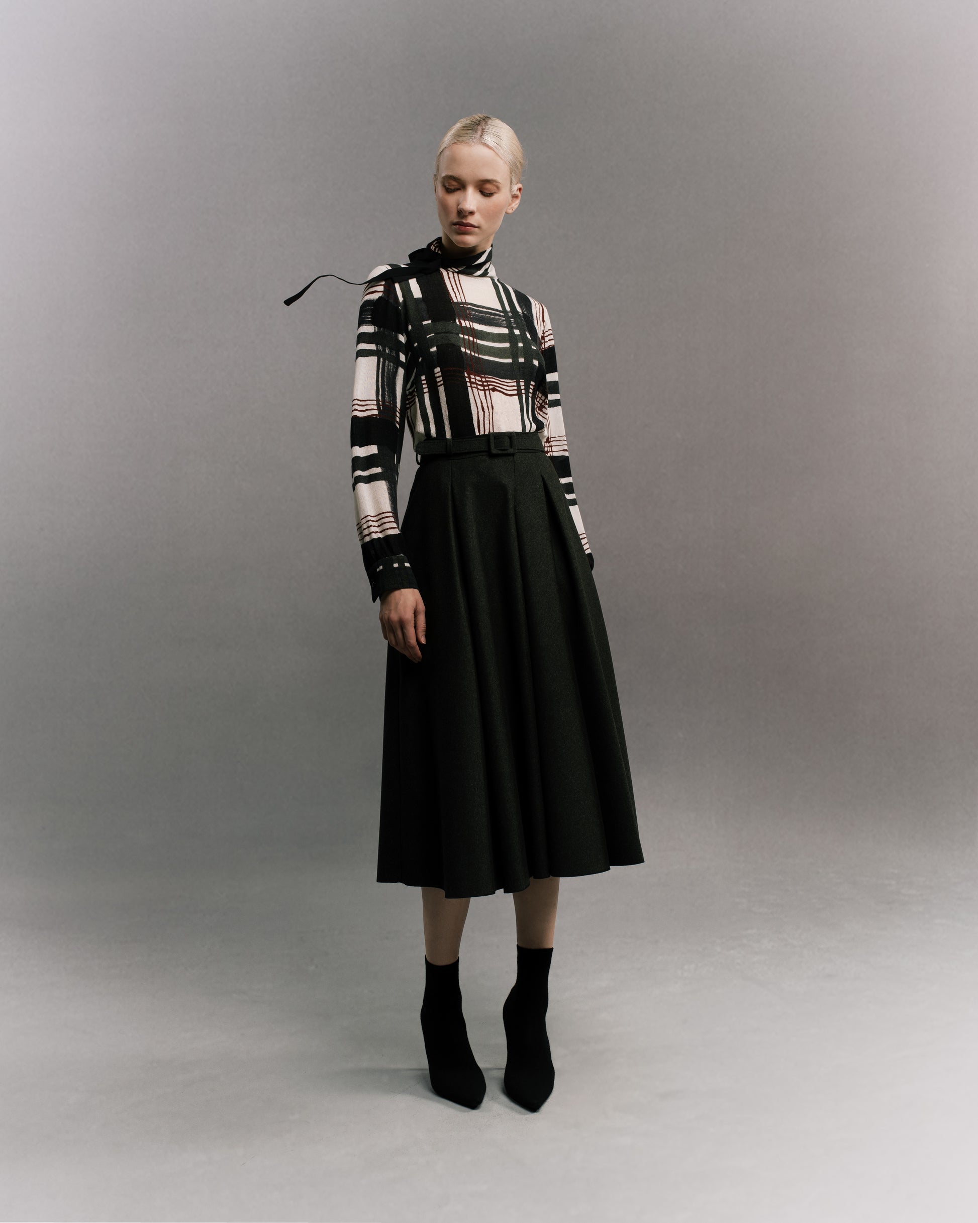 Full Circle Wool Midi Skirt - Main Image