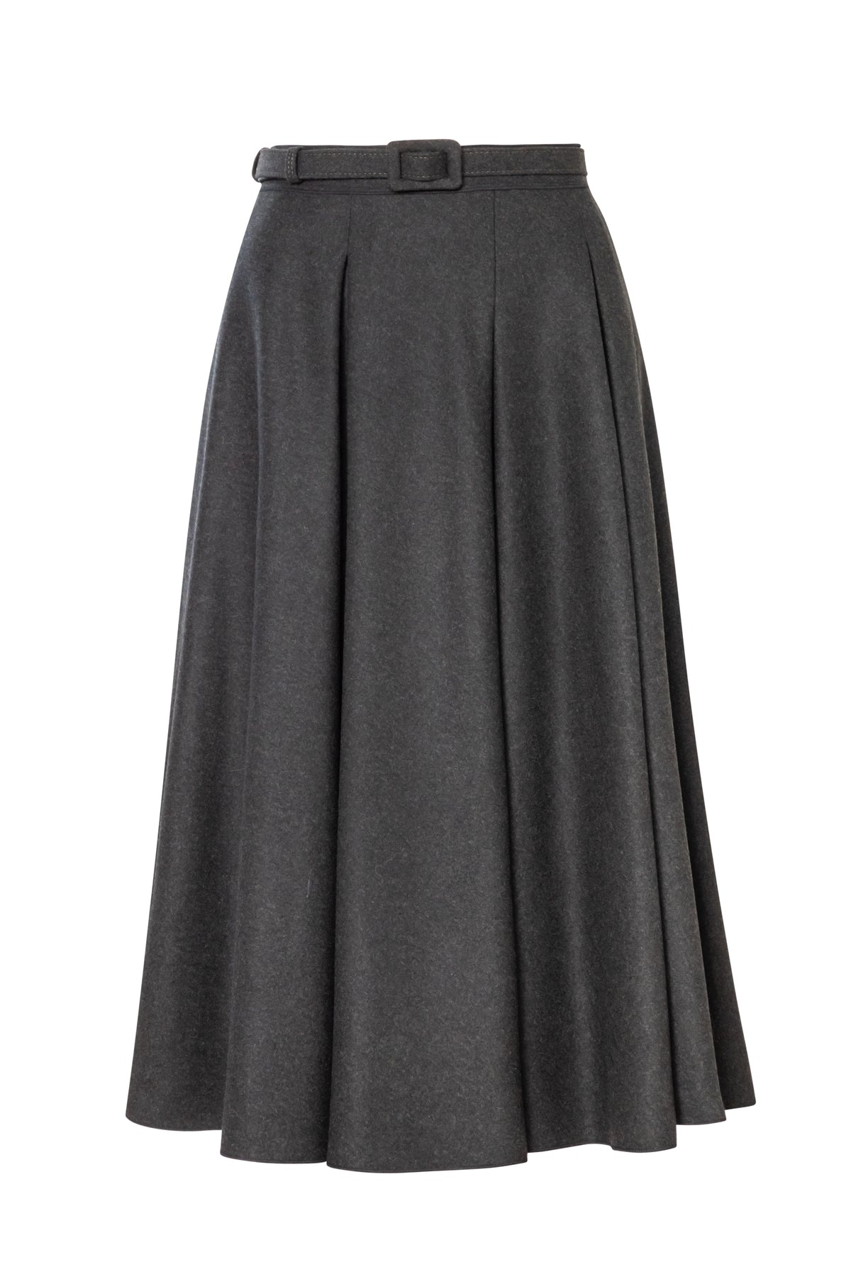 Full Circle Wool Midi Skirt Grey