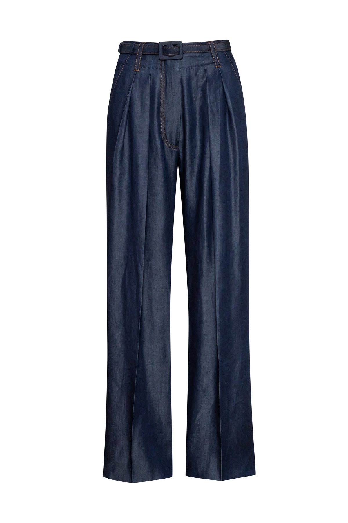 Loose Wide Pleated Pant (Denim Look)