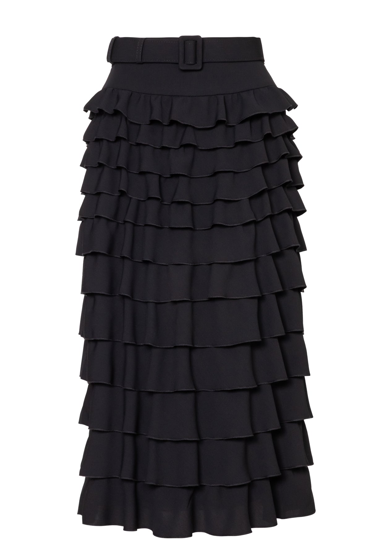 Ruffle Tiered Skirt Black