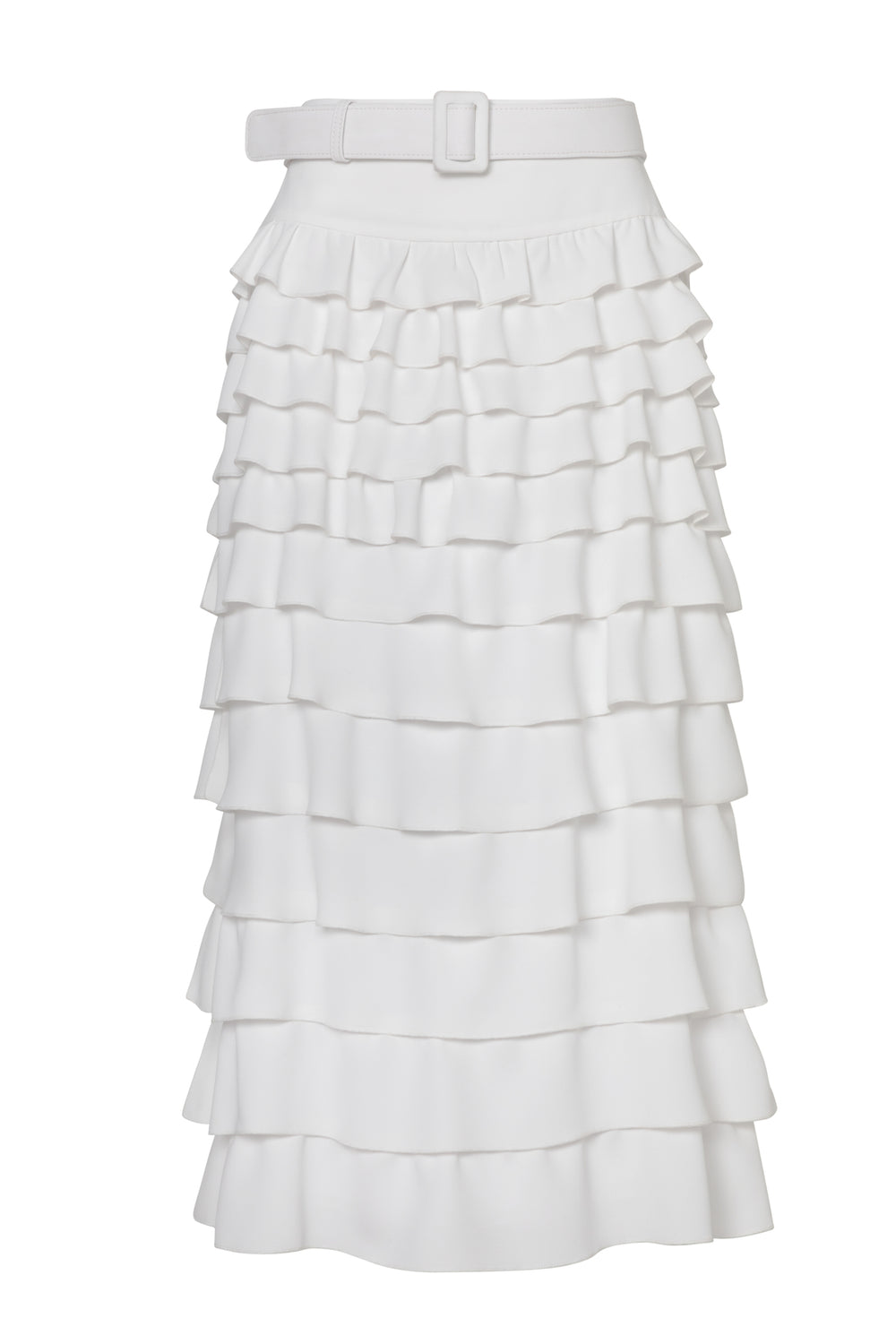 Ruffle Tiered Skirt White