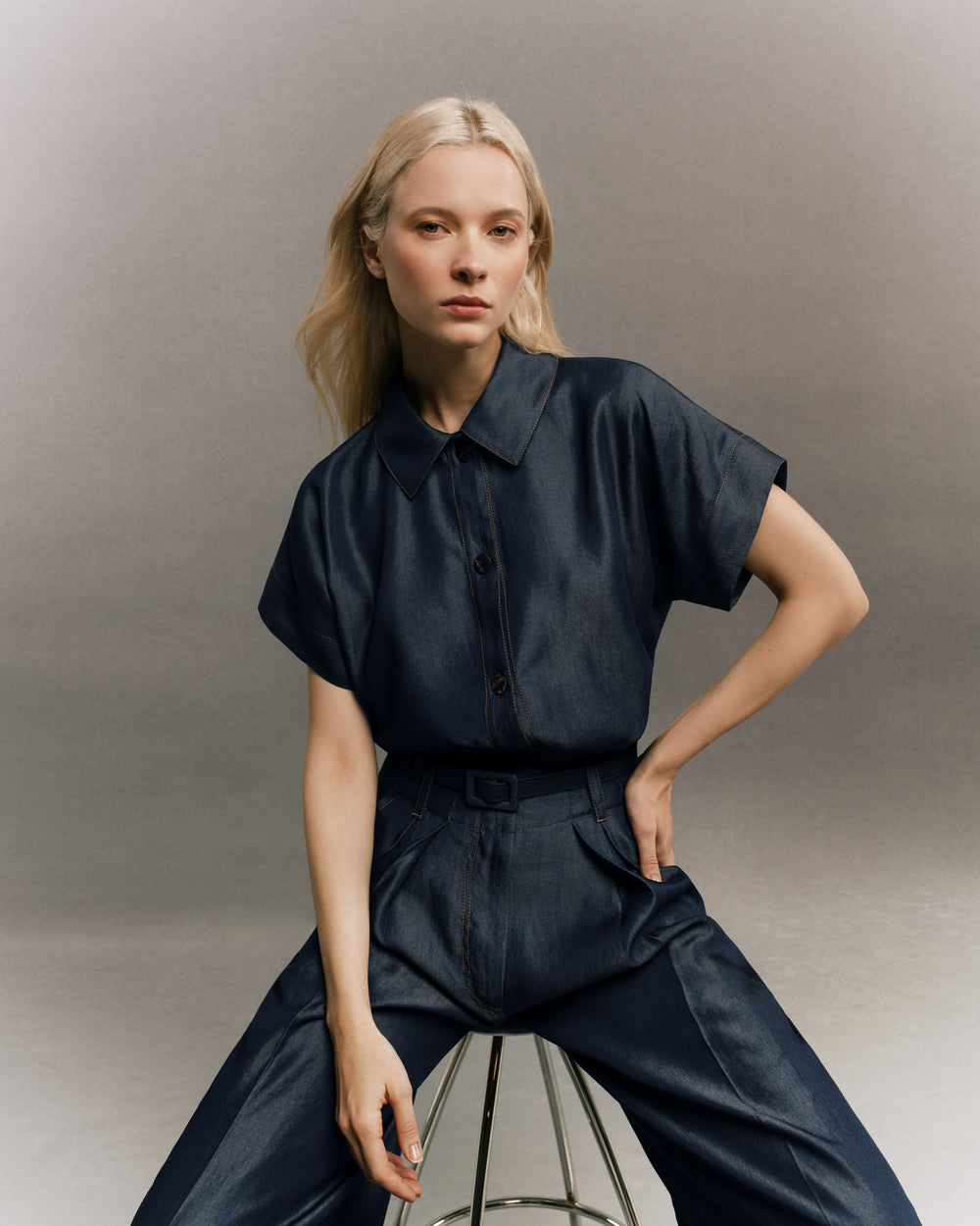 Short Kimono Sleeve Style Blouse Close Up