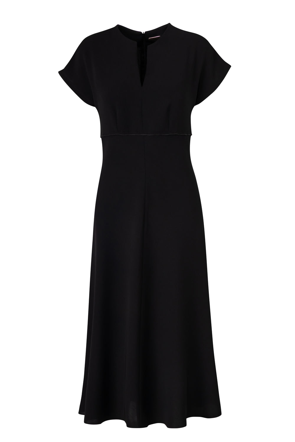 Product still of the Amelia Toro Bias-Cut Kimono-Sleeve Midi Dress in Black on a white background