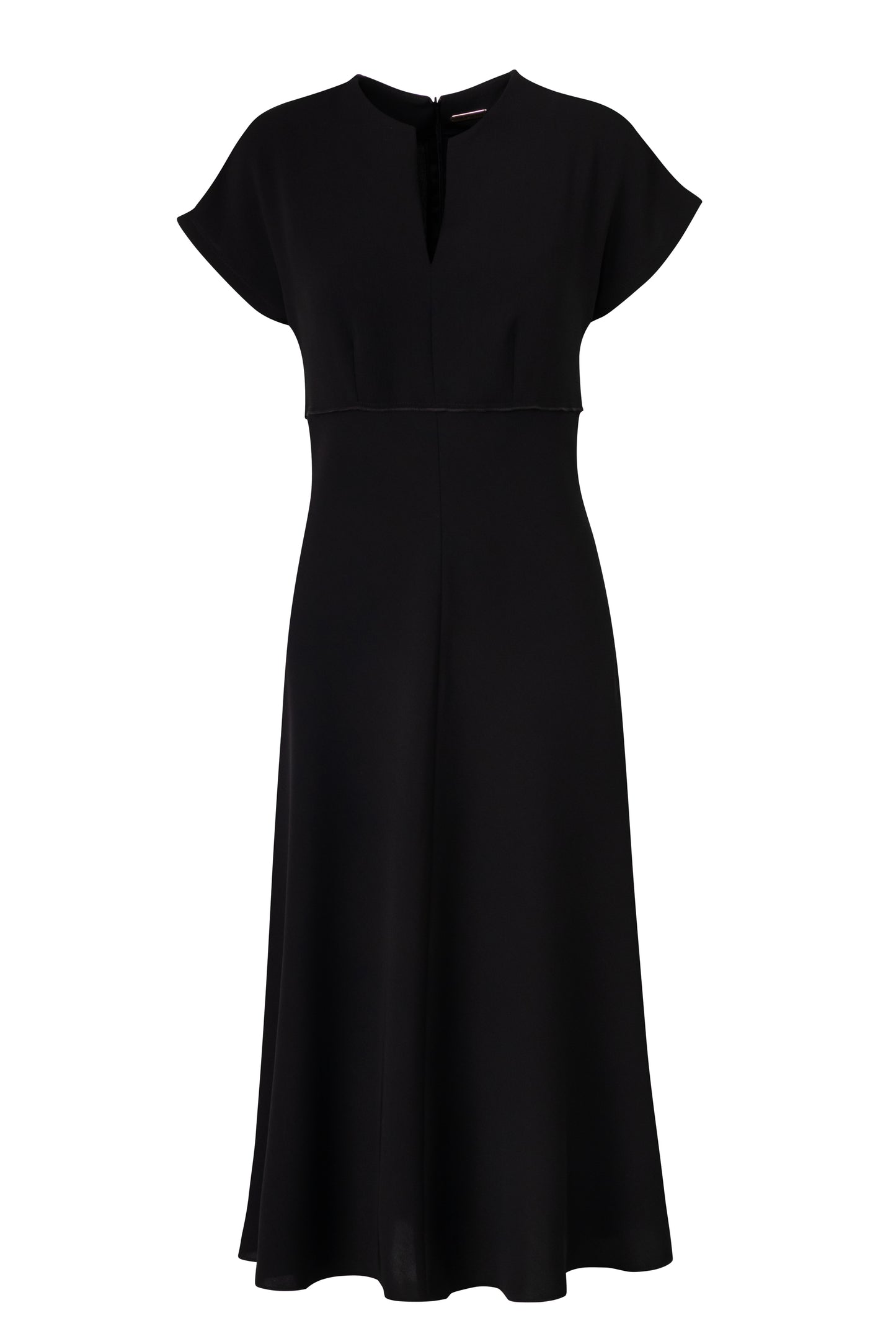 Product still of the Amelia Toro Bias-Cut Kimono-Sleeve Midi Dress in Black on a white background