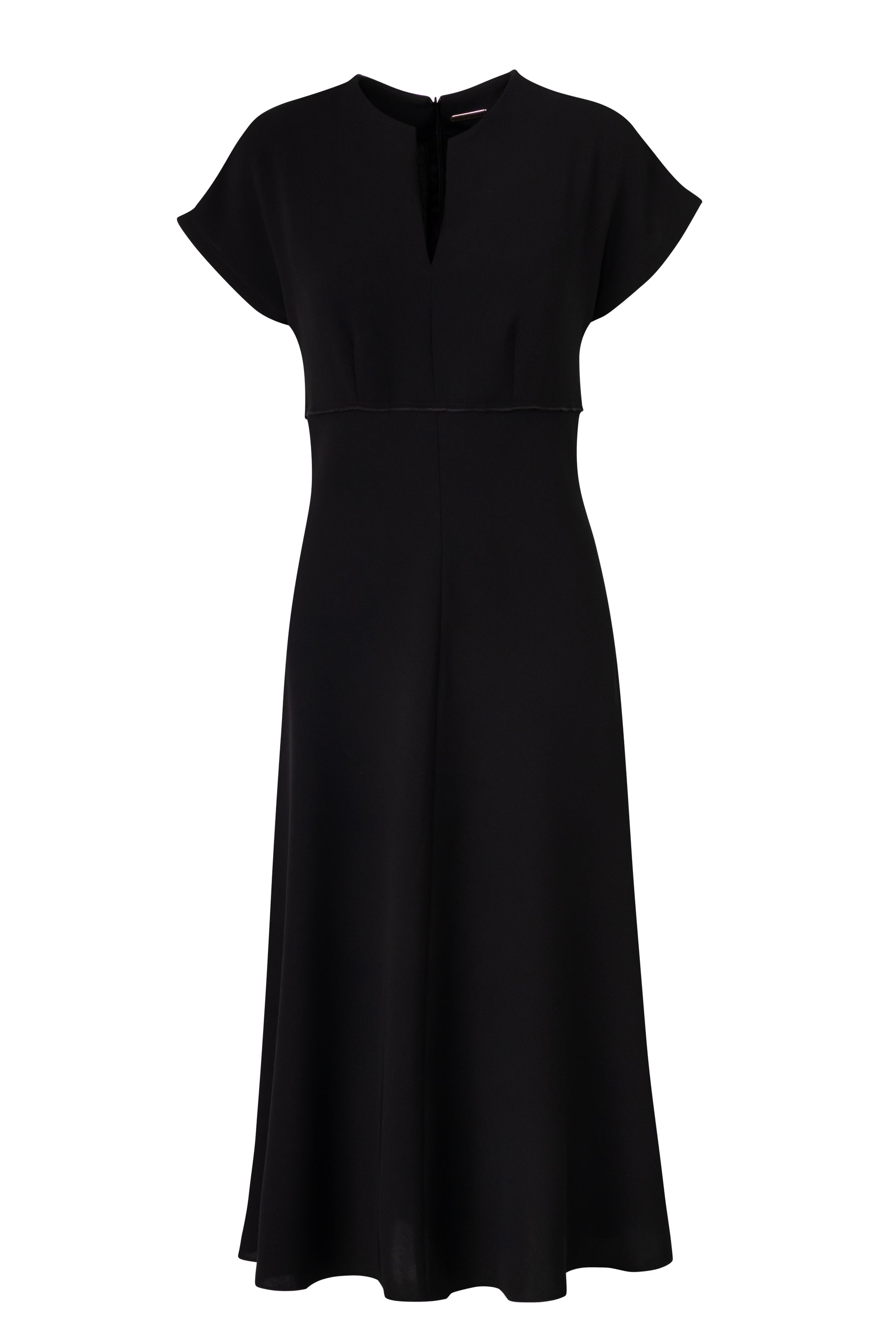 Product still of the Amelia Toro Bias-Cut Kimono-Sleeve Midi Dress in Black on a white background