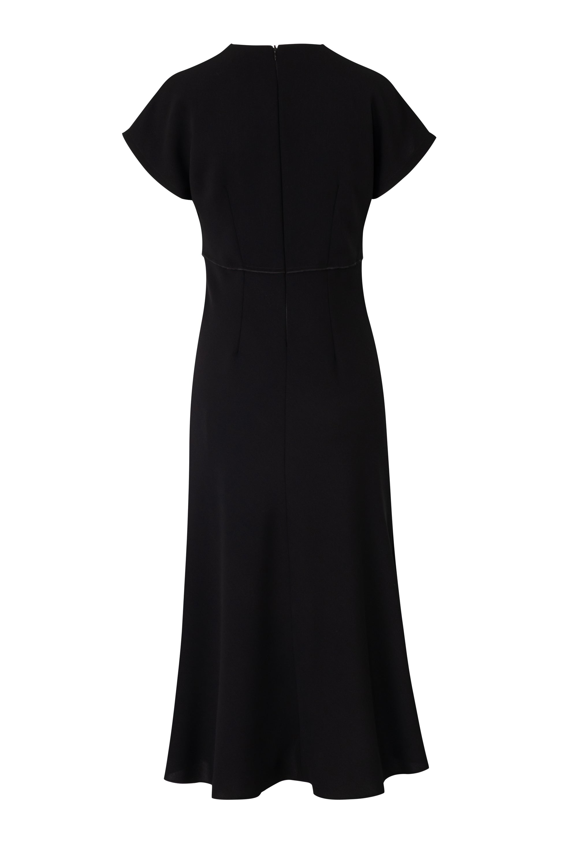 Product still of the Amelia Toro Bias-Cut Kimono-Sleeve Midi Dress in Red on a white background