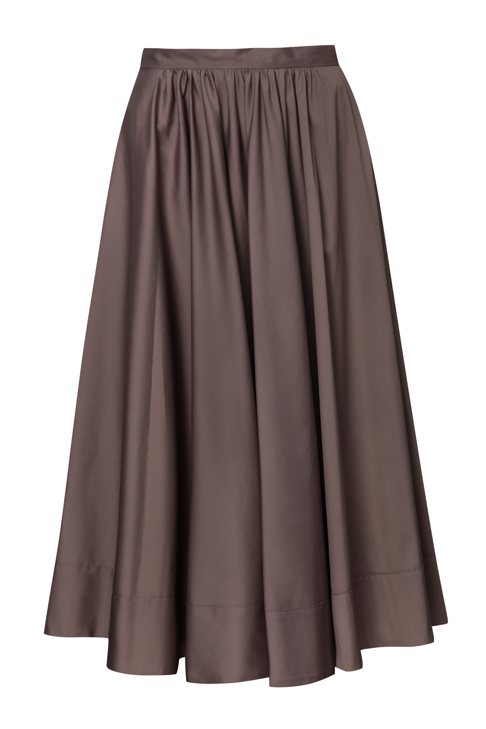 Product still of the Amelia Toro Full Circle Cotton Skirt in tabaco on a white background