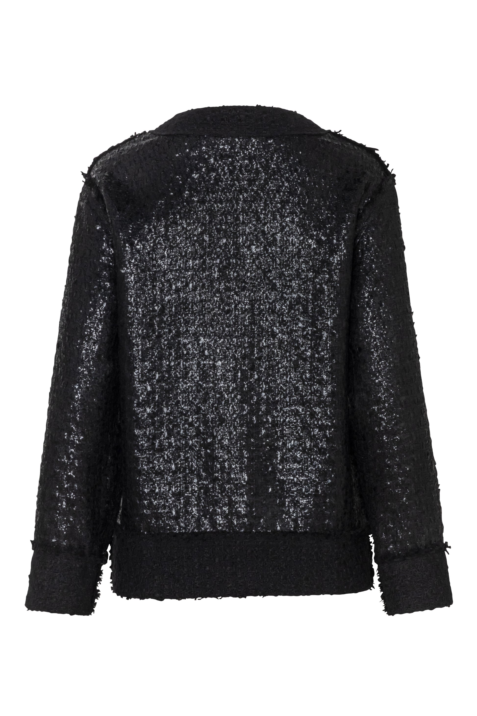 Product still of the Amelia Toro Loose-Fit Contrast Wool Jacket in Black on a white background
