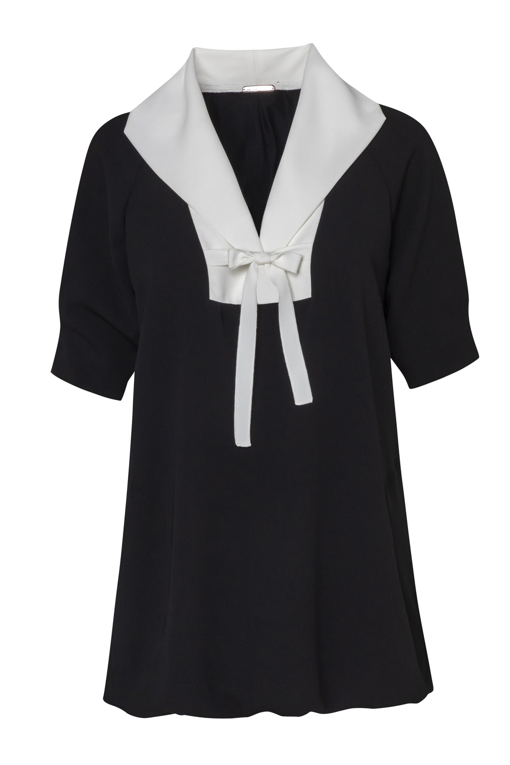 Product still of the Amelia Toro Sailor-Collar Cady Mini Dress in Black on a white background