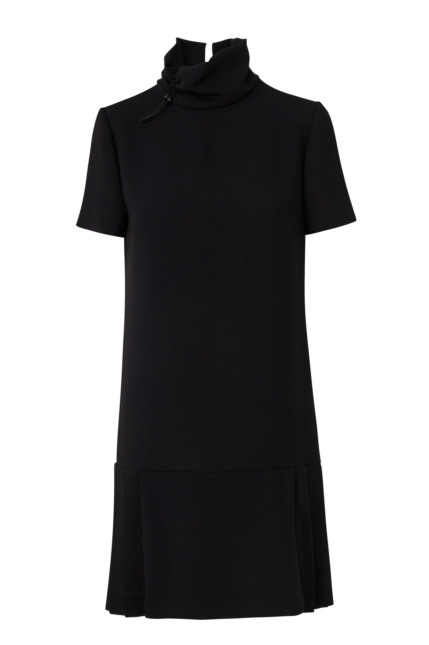 Product still of the Amelia Toro Short-Sleeve Pleated Chiffon Mini Dress in Red on a white background