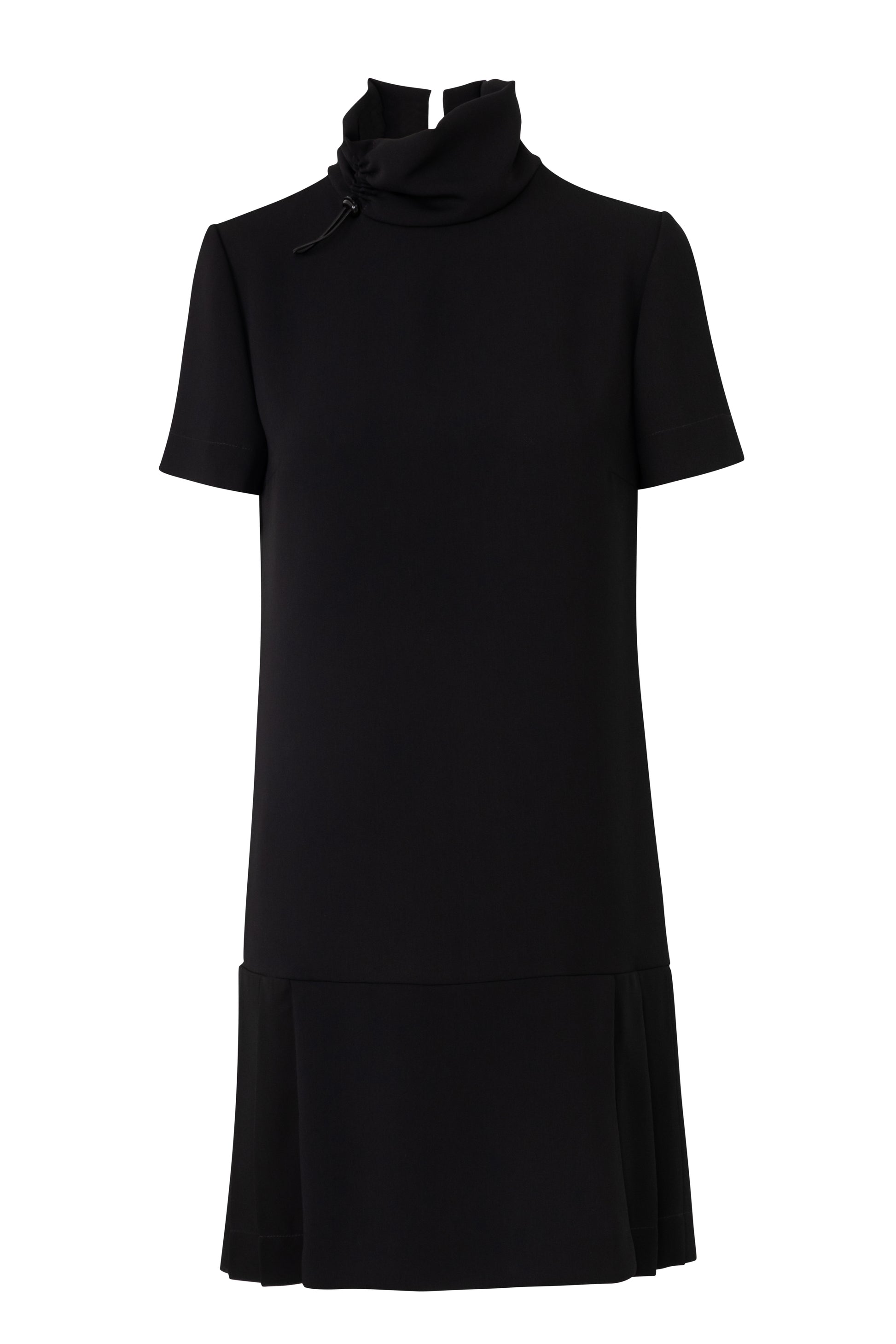 Product still of the Amelia Toro Short-Sleeve Pleated Chiffon Mini Dress in Red on a white background