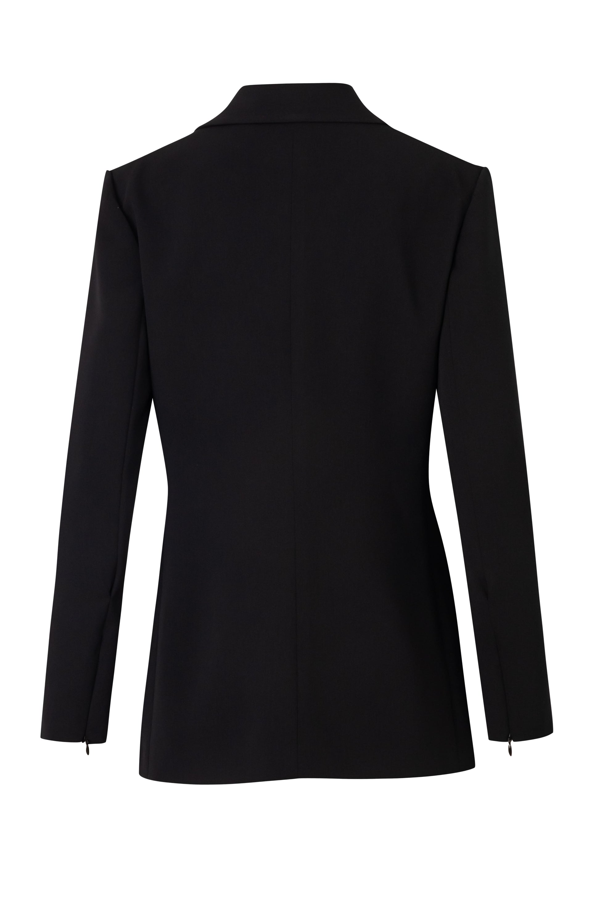 Close-up of the Amelia Toro Single-Breasted Tailored Blazer in Black